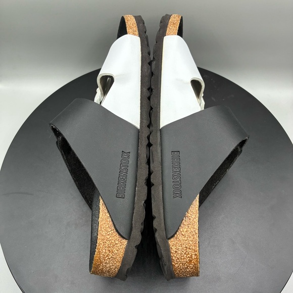 Birkenstock Arizona Split Birko-Flor Sandals Women’s 8 Black White Cork Footbed - Picture 5 of 8